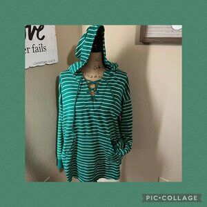 Maurices Green/striped hoodie